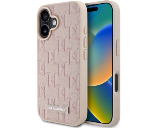 Karl Lagerfeld KLHMP16SPKHPORPP Hot Stamp Magsafe Aizsargapvalks priekš iPhone 16 6.1" / rozā Neoriģinālie Maciņi
