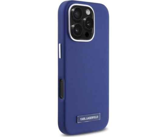 Karl Lagerfeld KLHMP16LPGMSRPB Hardcase FW Metal Plate MagSafe Aizsargapvalks priekš iPhone 16 Pro 6.3" / zils Neoriģinālie Maciņi
