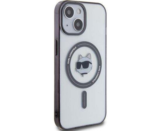 Karl Lagerfeld KLHMP15SHCHNOTK Aizsargapvalks priekš iPhone 15/14/13 6.1" transparent hardcase IML Choupette`s Head Mag Neoriģinālie Maciņi