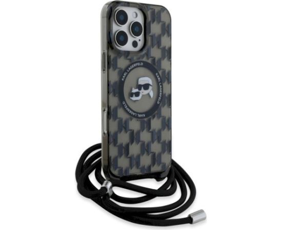 Karl Lagerfeld KLHMP16XHCKCKLCK IML Crossbody Monogram Karl Aizsargapvalks priekš iPhone 16 Pro Max 6.9" / melns Neoriģinālie Maciņi