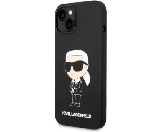 Karl Lagerfeld KLHMP14MSNIKBCK Silicone Ikonik Magsafe Aizsargapvalks priekš iPhone 14 Plus / 15 Plus 6,7" / melns Neoriģinālie Maciņi