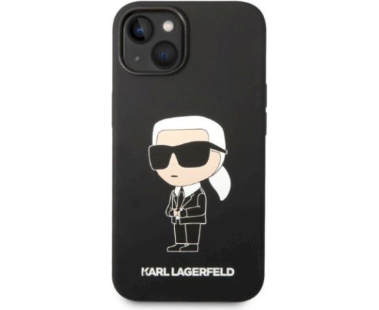 Karl Lagerfeld KLHMP14MSNIKBCK Silicone Ikonik Magsafe Aizsargapvalks priekš iPhone 14 Plus / 15 Plus 6,7" / melns Neoriģinālie Maciņi