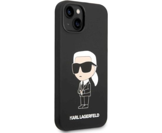 Karl Lagerfeld KLHMP14MSNIKBCK Silicone Ikonik Magsafe Aizsargapvalks priekš iPhone 14 Plus / 15 Plus 6,7" / melns Neoriģinālie Maciņi
