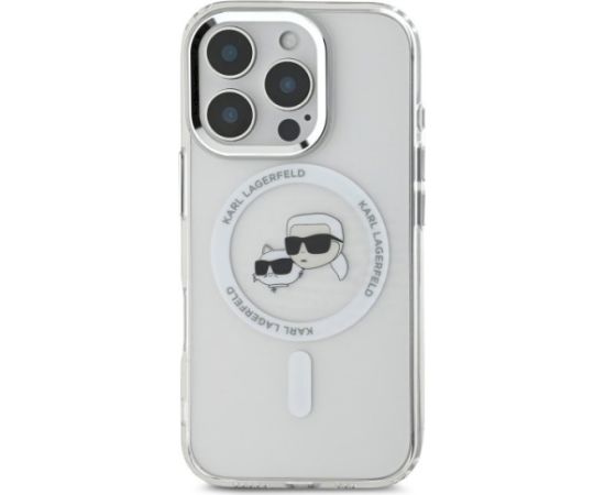Karl Lagerfeld KLHMP16LHLSKCH Aizsargapvalks priekš iPhone 16 Pro 6.3" Hardcase IML Metal Karl&Choupette Head / balts Neoriģinālie Maciņi