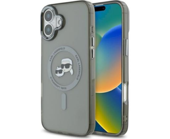 Karl Lagerfeld KLHMP16MHLSKCK Hardcase IML Metal Karl&Choupette Head Aizsargapvalks priekš iPhone 16 Plus 6.7" / melns Neoriģinālie Maciņi