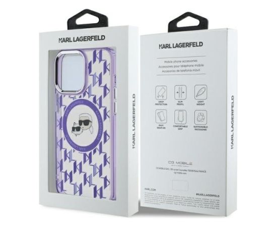 Karl Lagerfeld KLHMP15LHMCKMHU Aizsargapvalks priekš iPhone 15 Pro 6.1" / violets Neoriģinālie Maciņi
