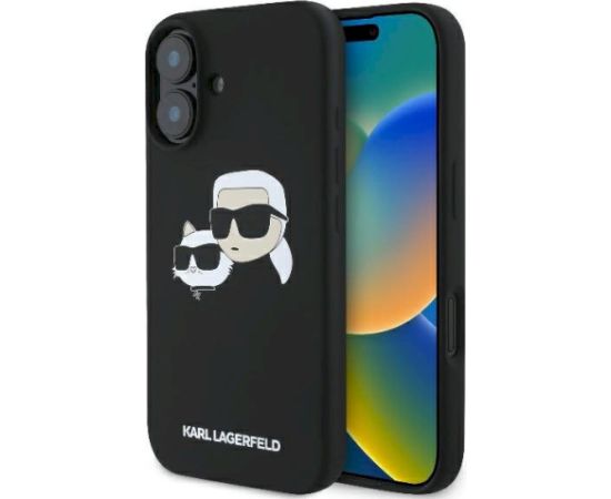 Karl Lagerfeld KLHMP16SSKCHPPLK Aizsargapvalks priekš iPhone 16 6.1" / melns Neoriģinālie Maciņi