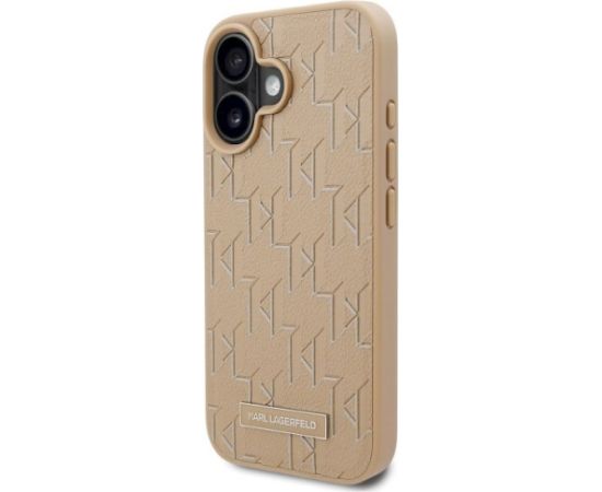 Karl Lagerfeld KLHMP16SPKHPORPE Hardcase Hot Stamp MagSafe Aizsargapvalks priekš iPhone 16 6.1" / bēšs Neoriģinālie Maciņi