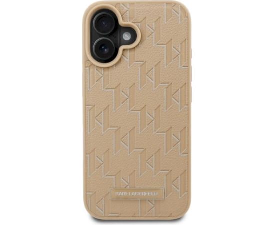 Karl Lagerfeld KLHMP16SPKHPORPE Hardcase Hot Stamp MagSafe Aizsargapvalks priekš iPhone 16 6.1" / bēšs Neoriģinālie Maciņi