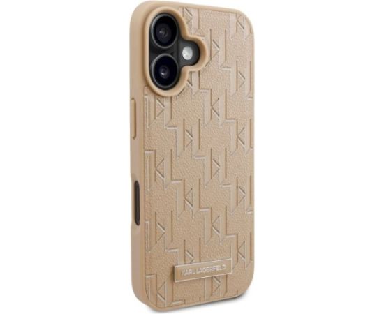 Karl Lagerfeld KLHMP16SPKHPORPE Hardcase Hot Stamp MagSafe Aizsargapvalks priekš iPhone 16 6.1" / bēšs Neoriģinālie Maciņi