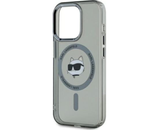 Karl Lagerfeld KLHMP15XHLSCHK Aizsargapvalks priekš iPhone 15 Pro Max 6.7" Hardcase IML Metal Choupette Head / melns Neoriģinālie Maciņi