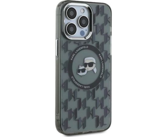 Karl Lagerfeld KLHMP15LHMCKMHK IML Monogram Karl&Choupette Head MagSa Aizsargapvalks priekš iPhone 15 Pro 6.1" / melns Neoriģinālie Maciņi