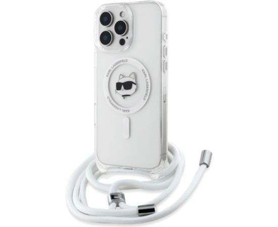 Karl Lagerfeld KLHMP16LHCCHNT Aizsargapvalks priekš iPhone 16 Pro 6.3" transparent IML Choupette Head & Cord Mag Neoriģinālie Maciņi