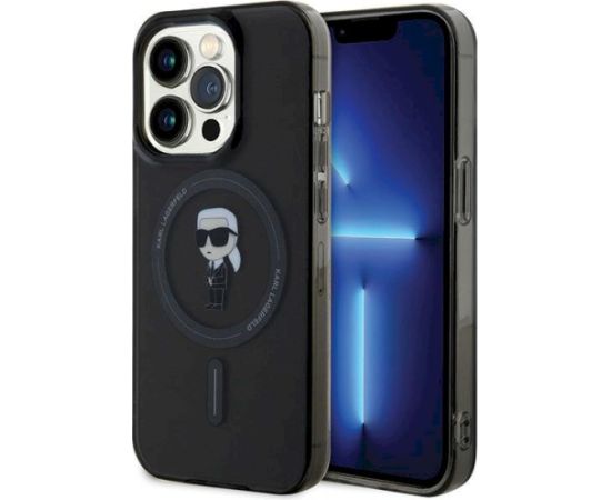 Karl Lagerfeld KLHMP15LHFCKNOK Aizsargapvalks priekš iPhone 15 Pro 6.1" hardcase IML Ikonik MagSafe / melns Neoriģinālie Maciņi