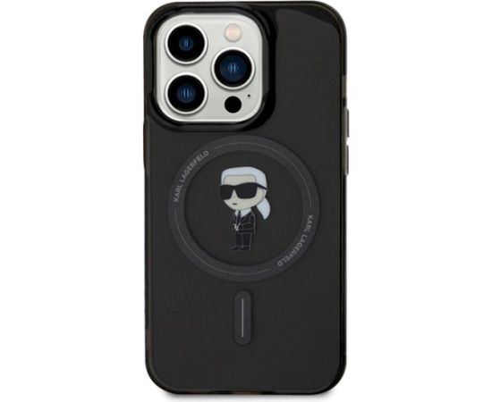 Karl Lagerfeld KLHMP15LHFCKNOK Aizsargapvalks priekš iPhone 15 Pro 6.1" hardcase IML Ikonik MagSafe / melns Neoriģinālie Maciņi