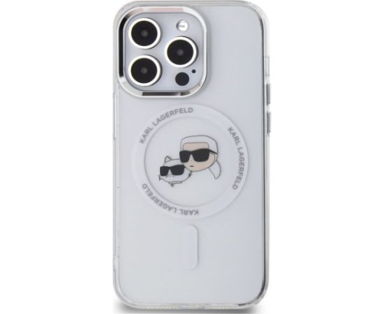 Karl Lagerfeld KLHMP14XHLSKCH Hardcase IML Metal Karl & Choupette Aizsargapvalks priekš iPhone 14 Pro Max 6.7" / balts Neoriģinālie Maciņi