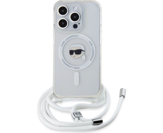Karl Lagerfeld KLHMP16LHCKHNT Aizsargapvalks priekš iPhone 16 Pro 6.3" transparent Crossbody IML Karl Head Magsa Neoriģinālie Maciņi
