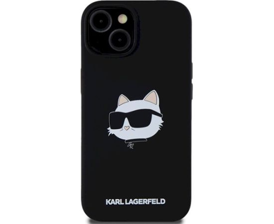 Karl Lagerfeld KLHMP15MSCHPPLK Silicone Choupette Aizsargapvalks priekš iPhone 15 Plus / 14 Plus 6.7" / melns Neoriģinālie Maciņi