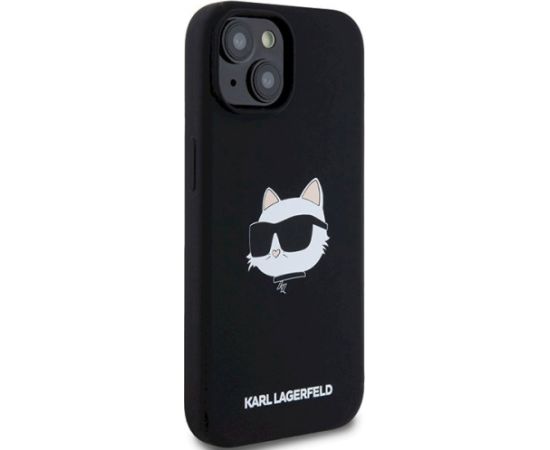 Karl Lagerfeld KLHMP15MSCHPPLK Silicone Choupette Aizsargapvalks priekš iPhone 15 Plus / 14 Plus 6.7" / melns Neoriģinālie Maciņi