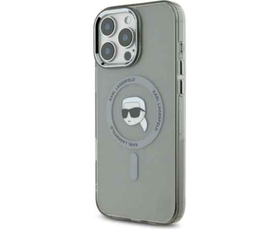 Karl Lagerfeld KLHMP16LHLSKIK Aizsargapvalks priekš iPhone 16 Pro 6.3" Hardcase IML Metal Karl Head MagSafe / melns Neoriģinālie Maciņi