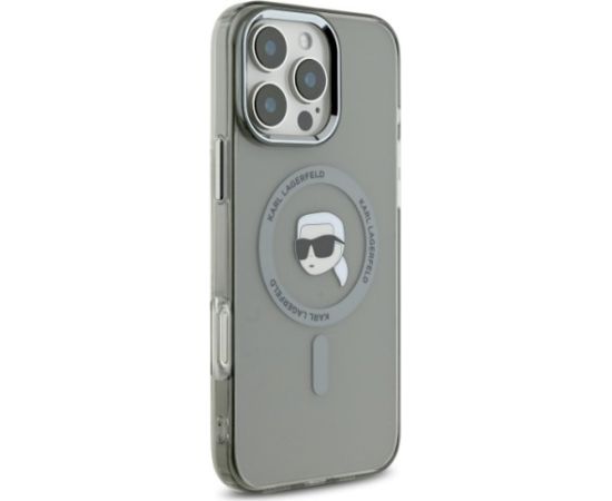 Karl Lagerfeld KLHMP16LHLSKIK Aizsargapvalks priekš iPhone 16 Pro 6.3" Hardcase IML Metal Karl Head MagSafe / melns Neoriģinālie Maciņi