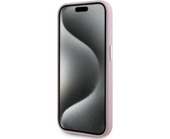 Karl Lagerfeld KLHMP15XPGMSRPP Hardcase FW Metal Plate MagSafe Aizsargapvalks priekš iPhone 15 Pro Max 6.7" / rozā Neoriģinālie Maciņi