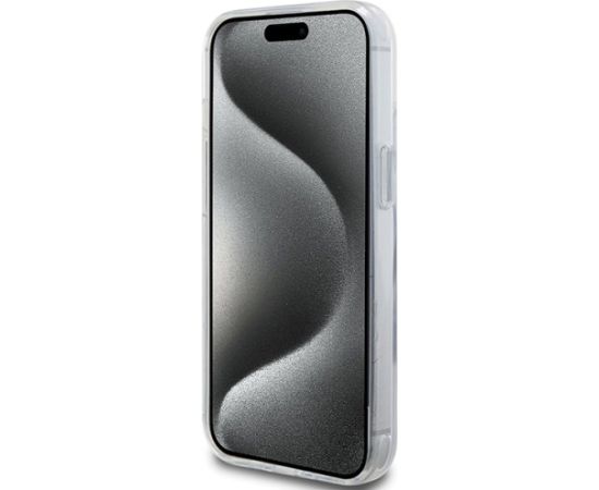 Karl Lagerfeld KLHMP15SHMRSKCH Aizsargapvalks priekš iPhone 15/14/13 6.1" Ring Stand Karl&Choupett / balts Neoriģinālie Maciņi