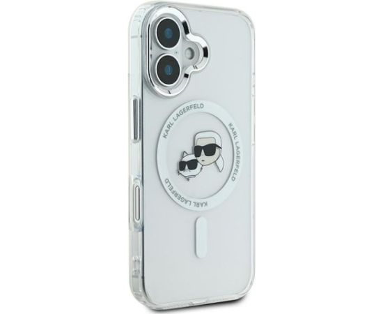 Karl Lagerfeld KLHMP16MHLSKCH Hardcase IML Metal Karl&Choupette Head Aizsargapvalks priekš iPhone 16 Plus 6.7" / balts Neoriģinālie Maciņi