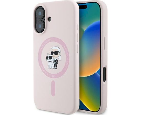 Karl Lagerfeld KLHMP16MSCMKCRHP Aizsargapvalks priekš iPhone 16 Plus 6.7" / rozā Neoriģinālie Maciņi