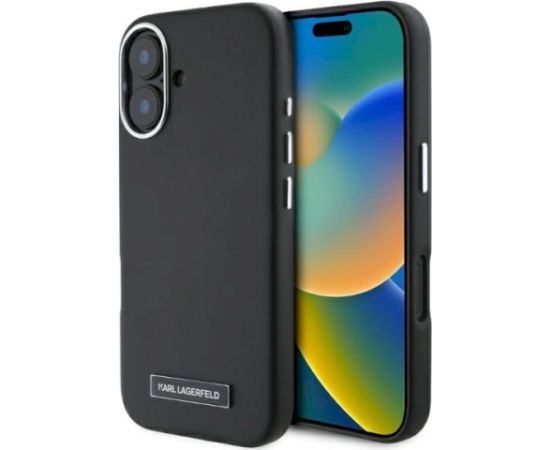 Karl Lagerfeld KLHMP16SPGMSRPK Hardcase FW Metal Plate MagSafe Aizsargapvalks priekš iPhone 16 6.1" / melns Neoriģinālie Maciņi