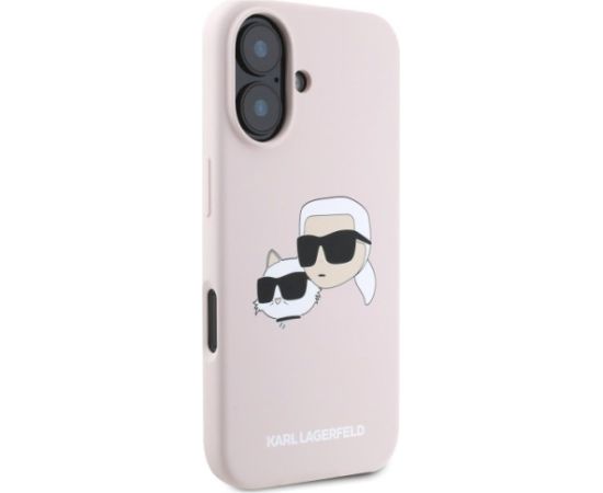 Karl Lagerfeld KLHMP16SSKCHPPLP Hardcase Silicone Double Heads Print MagSa Aizsargapvalks priekš iPhone 16 6.1" / rozā Neoriģinālie Maciņi