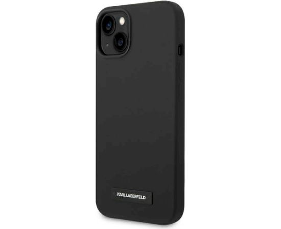Karl Lagerfeld KLHMP14MSLMP1K hardcase Silicone Plaque Mag Aizsargapvalks priekš iPhone 14 Plus / 15 Plus 6,7" / melns Neoriģinālie Maciņi