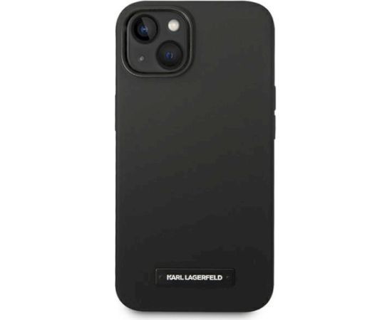 Karl Lagerfeld KLHMP14MSLMP1K hardcase Silicone Plaque Mag Aizsargapvalks priekš iPhone 14 Plus / 15 Plus 6,7" / melns Neoriģinālie Maciņi
