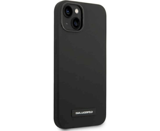 Karl Lagerfeld KLHMP14MSLMP1K hardcase Silicone Plaque Mag Aizsargapvalks priekš iPhone 14 Plus / 15 Plus 6,7" / melns Neoriģinālie Maciņi