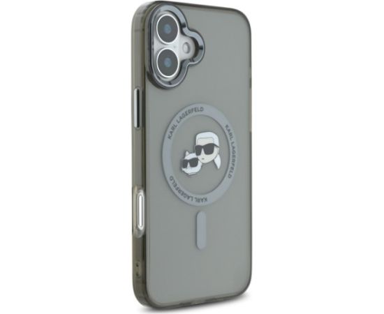 Karl Lagerfeld KLHMP16SHLSKCK Hardcase IML Metal Karl&Choupette Head MagS Aizsargapvalks priekš iPhone 16 6.1" / melns Neoriģinālie Maciņi