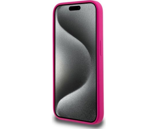 Karl Lagerfeld KLHMP15XSKHPPLF Silicone Karl Head Print MagS Aizsargapvalks priekš iPhone 15 Pro Max 6.7" / fuksīna Neoriģinālie Maciņi