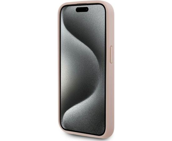 Karl Lagerfeld KLHMP15LPKHPORPP Leather Monogram Metal Logo Aizsargapvalks priekš iPhone 15 Pro 6.1" / rozā Neoriģinālie Maciņi