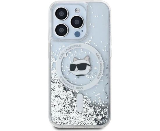 Karl Lagerfeld KLHMP14XLGCHSGH Liquid Glitter Choupette H Aizsargapvalks priekš iPhone 14 Pro Max 6.7" / caurspīdīgs Neoriģinālie Maciņi