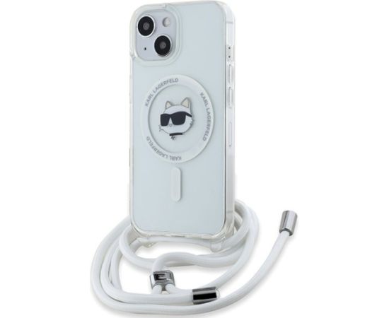 Karl Lagerfeld KLHMP14SHCCHNT Hardcase IML Choupette Head & Cord Aizsargapvalks priekš iPhone 14/13/15 6.1" / caurspīdīgs Neoriģinālie Maciņi