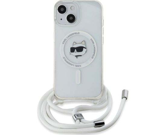 Karl Lagerfeld KLHMP14SHCCHNT Hardcase IML Choupette Head & Cord Aizsargapvalks priekš iPhone 14/13/15 6.1" / caurspīdīgs Neoriģinālie Maciņi