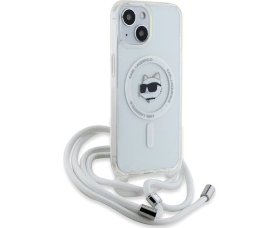 Karl Lagerfeld KLHMP14SHCCHNT Hardcase IML Choupette Head & Cord Aizsargapvalks priekš iPhone 14/13/15 6.1" / caurspīdīgs Neoriģinālie Maciņi