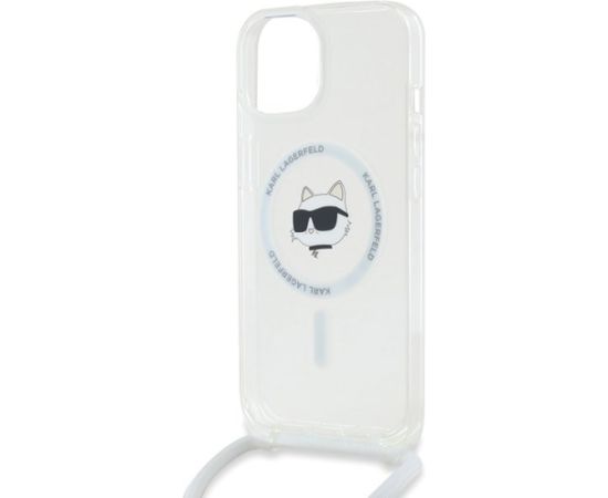 Karl Lagerfeld KLHMP14SHCCHNT Hardcase IML Choupette Head & Cord Aizsargapvalks priekš iPhone 14/13/15 6.1" / caurspīdīgs Neoriģinālie Maciņi