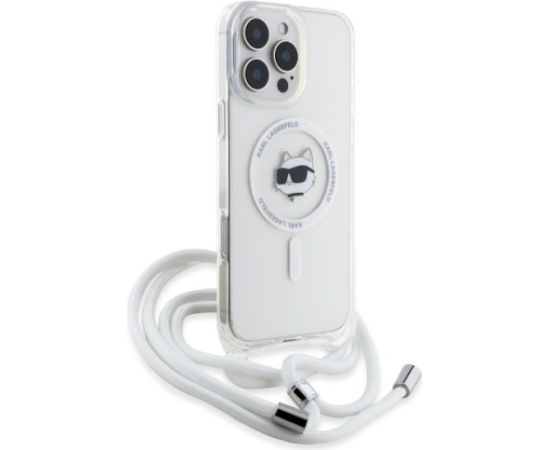 Karl Lagerfeld KLHMP16XHCCHNT Aizsargapvalks priekš iPhone 16 Pro Max 6.9" transparent IML Choupette Head & Cord Neoriģinālie Maciņi