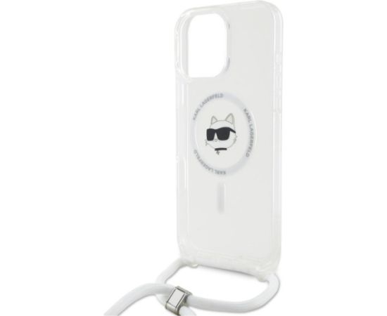 Karl Lagerfeld KLHMP16XHCCHNT Aizsargapvalks priekš iPhone 16 Pro Max 6.9" transparent IML Choupette Head & Cord Neoriģinālie Maciņi