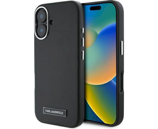 Karl Lagerfeld KLHMP16MPGMSRPK Hardcase FW Metal Plate MagSafe Aizsargapvalks priekš iPhone 16 Plus 6.7" / melns Neoriģinālie Maciņi