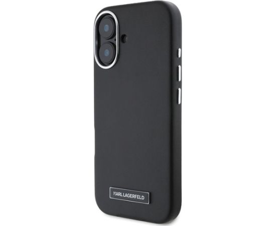 Karl Lagerfeld KLHMP16MPGMSRPK Hardcase FW Metal Plate MagSafe Aizsargapvalks priekš iPhone 16 Plus 6.7" / melns Neoriģinālie Maciņi