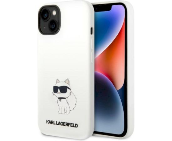 Karl Lagerfeld KLHMP14MSNCHBCH Hardcase Silicone Choupette MagSafe Aizsargapvalks priekš iPhone 14 Plus/15 Plus 6,7" / balts Neoriģinālie Maciņi