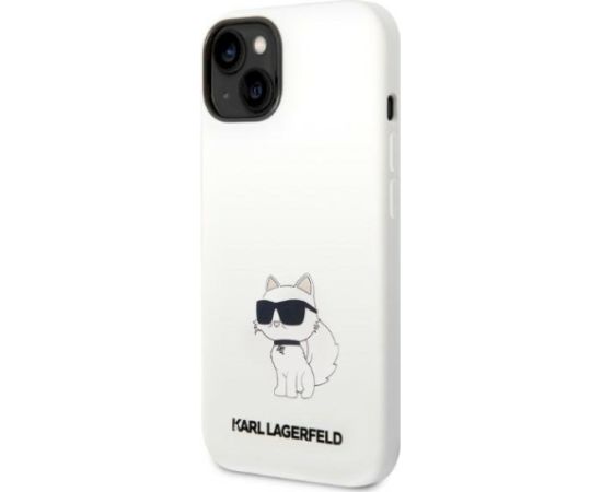 Karl Lagerfeld KLHMP14MSNCHBCH Hardcase Silicone Choupette MagSafe Aizsargapvalks priekš iPhone 14 Plus/15 Plus 6,7" / balts Neoriģinālie Maciņi