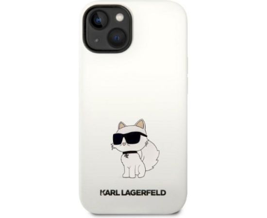 Karl Lagerfeld KLHMP14MSNCHBCH Hardcase Silicone Choupette MagSafe Aizsargapvalks priekš iPhone 14 Plus/15 Plus 6,7" / balts Neoriģinālie Maciņi