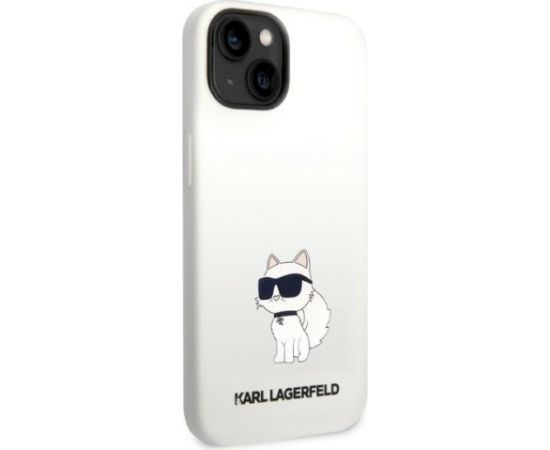 Karl Lagerfeld KLHMP14MSNCHBCH Hardcase Silicone Choupette MagSafe Aizsargapvalks priekš iPhone 14 Plus/15 Plus 6,7" / balts Neoriģinālie Maciņi